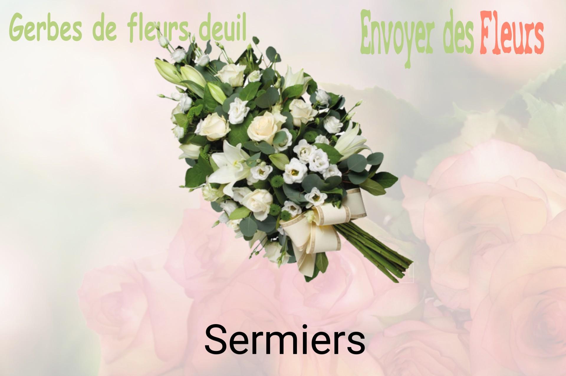 Gerbe de fleurs de deuil livrée à Sermiers